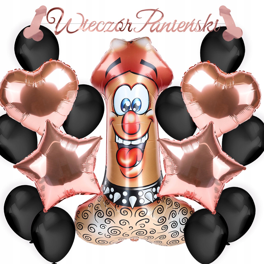 Baner Penis Rosegold Wieczór Panieński Dekoracja