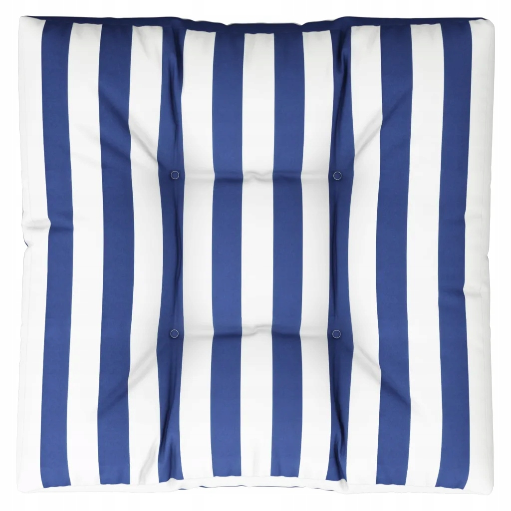 Poduszka na paletę, niebiesko-białe paski, 70x70x1