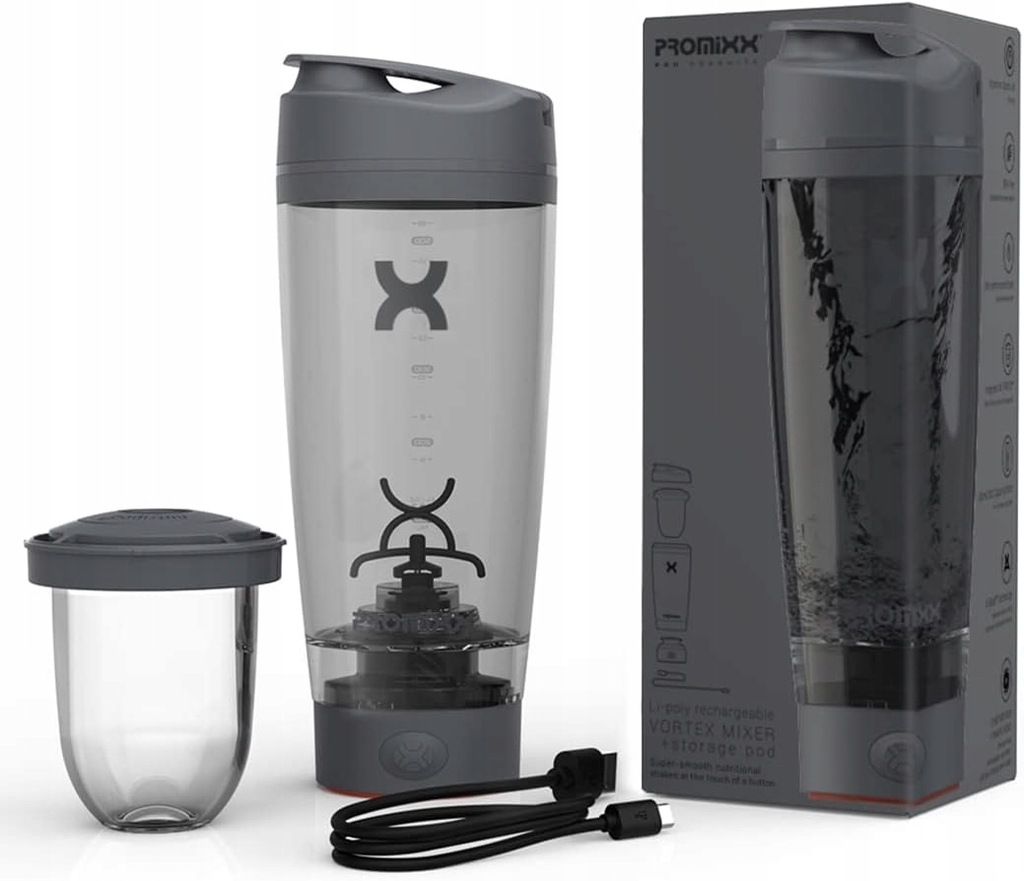 ELEKTRYCZNY SHAKER PROMIXX PRO DO GŁADKICH KOKTAJLI PROTEINOWYCH 500ML