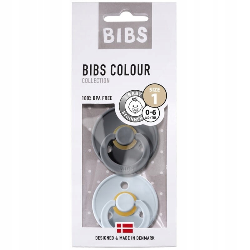 BIBS 2-PACK S IRON & BABY BLUE Smoczek