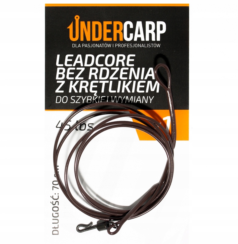 Undercarp Leadcore bez rdzenia z krętlikiem brązow