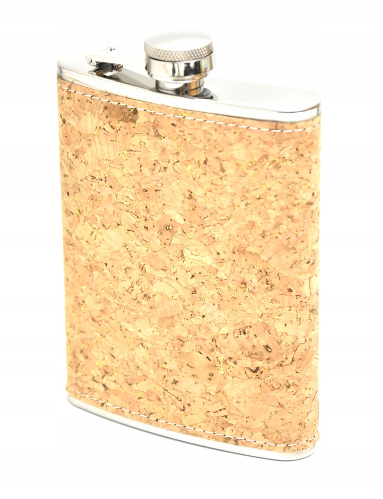 Piersiówka 7OZ 207ML korkowa inox stal nierdzewna