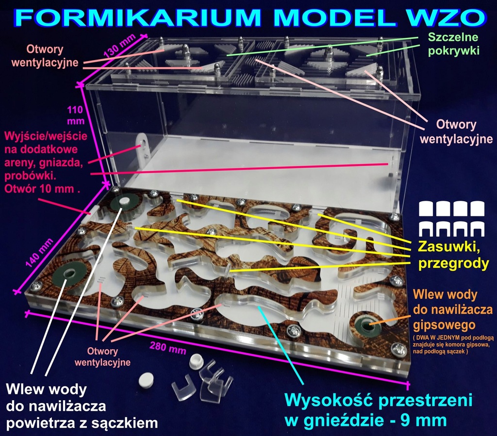 Купить Большой УНИВЕРСАЛЬНЫЙ формикарий! Стартовый набор WZO: отзывы, фото, характеристики в интерне-магазине Aredi.ru