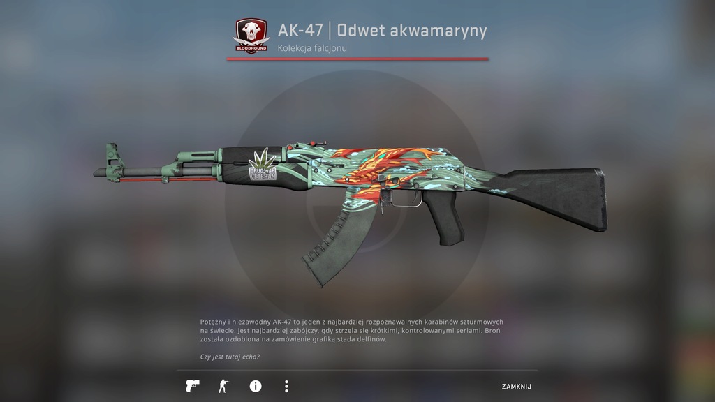 AK-47 Odwet akwamaryny FT CS:GO skin