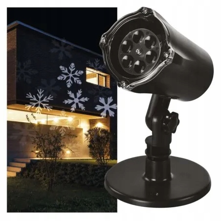 Projektor LED na ścianę domu dekoracja świąteczna IP44 białe śnieżynki EMOS
