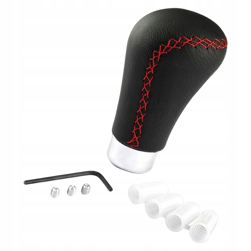 Gałka zmiany biegów Czerwony ścieg ze stopu