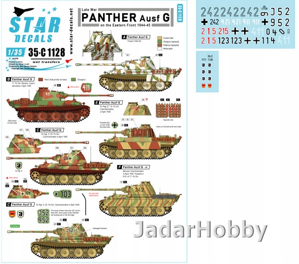 Star Decals 35-C1128 1/35 Panther Ausf G. 1944/45