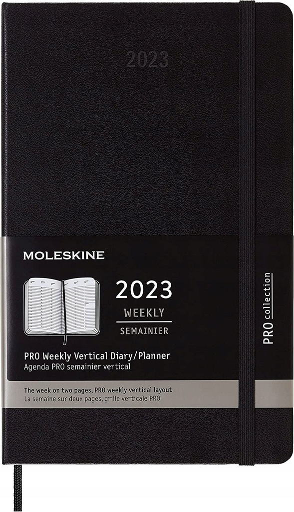 MOLESKINE kalendarz 2023 CZARNY PRO LARGE VERTICAL 13077126812