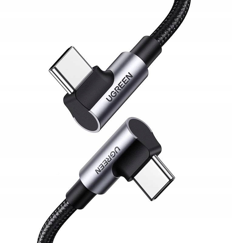 UGREEN Kabel USB-C do USB-C, kątowy UGREEN US335, 5A, 100W, 1m (czarny) ]]
