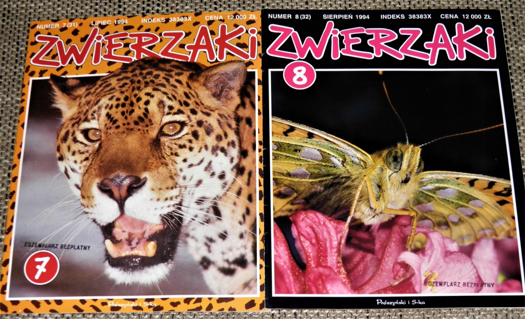 ZWIERZAKI czasopismo nr: 7 i 8/1994 + 2 plakaty