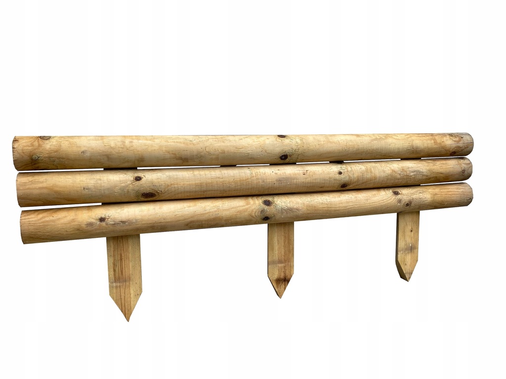 Płot rabatowy drewniany 110x20/40 cm OUTLET