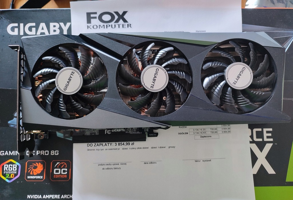 Karta Gigabyte RTX 3060 Ti Gaming OC Pro 8 GB