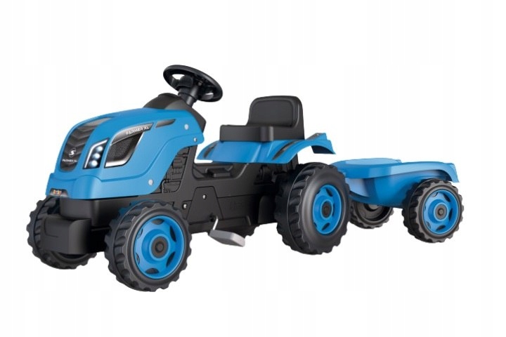 SMOBY traktor z przyczepą XL niebieski 710129 SMOBY