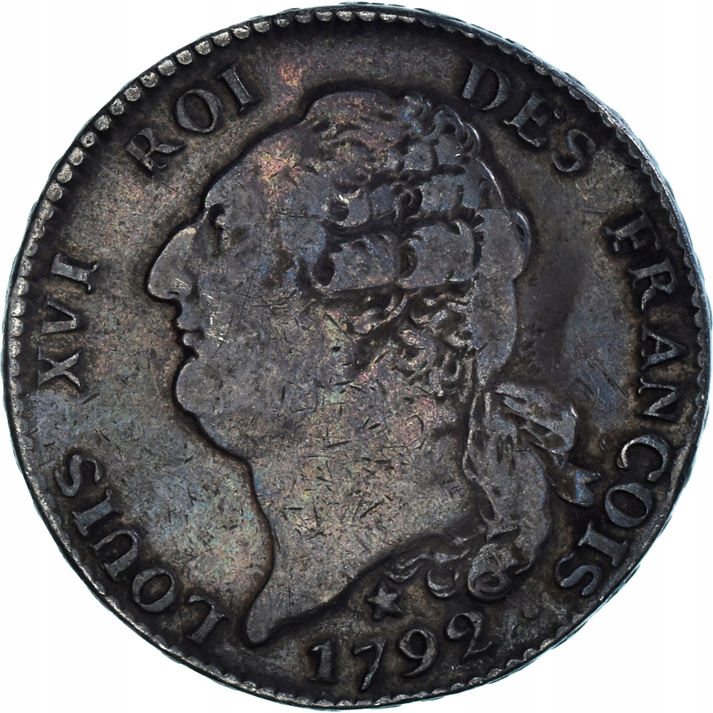 Moneta, Francja, Louis XVI, ECU, 6 Livres, 1792, M