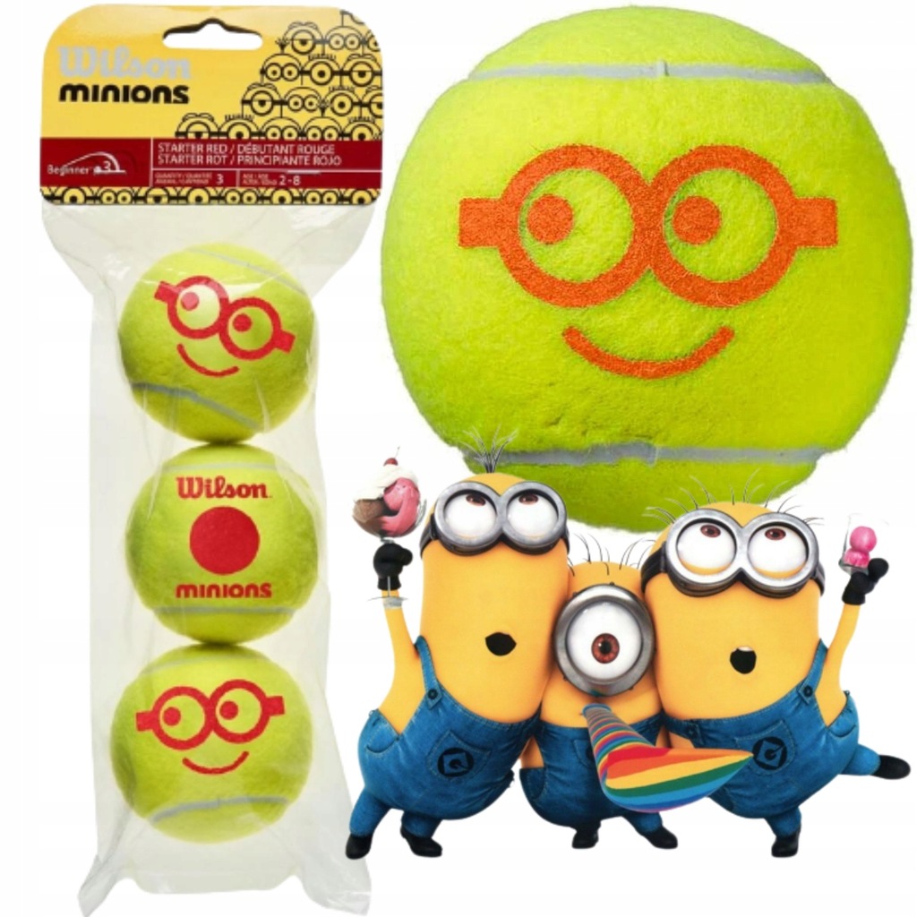 PIŁKA DO TENISA ZIEMNEGO WILSON ORANGE MINIONS DLA DZIECI MINIONKI 3SZT ITF