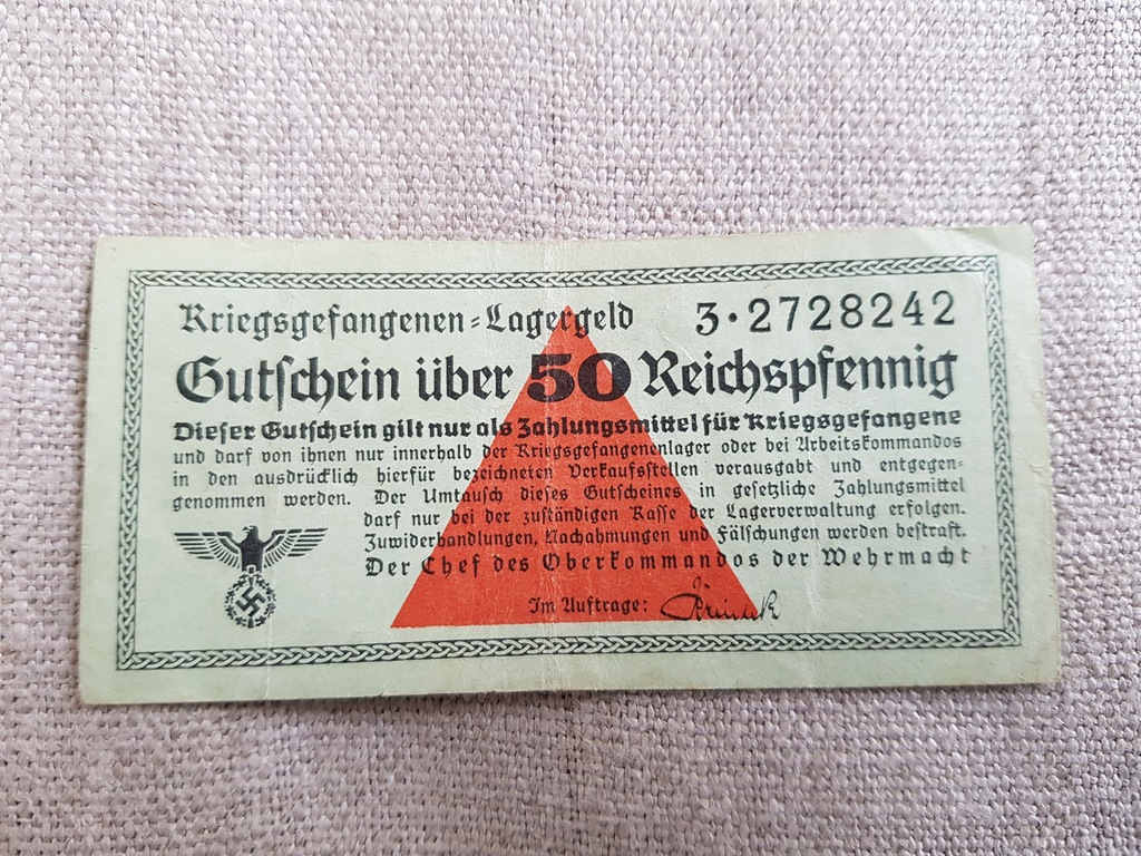 KRIEGSGEFANGENEN 50 REICHSPFENNING SERIA 3