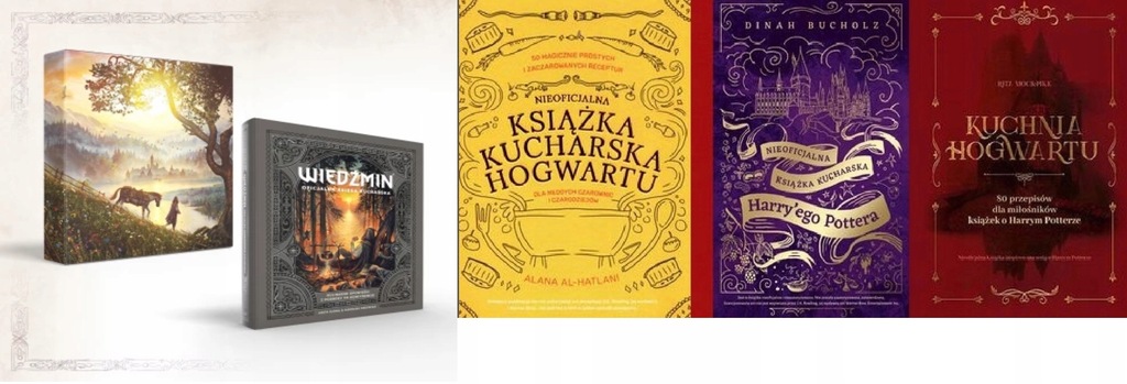 Wiedźmin + Książka kucharska + Pottera + Kuchnia Hogwartu