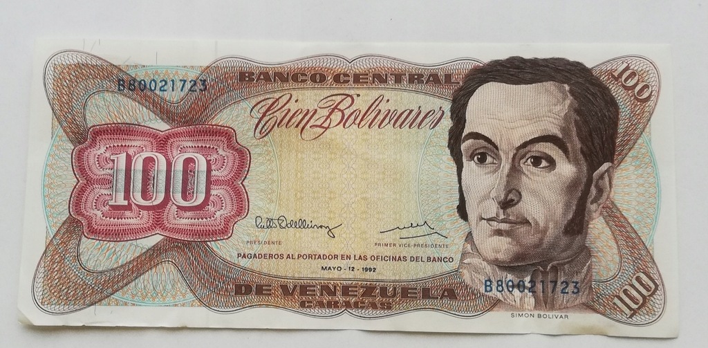 Wenezuela 100 boliwarów 1992