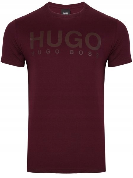 HUGO BOSS koszulka t-shirt LOGO bordowa r.L