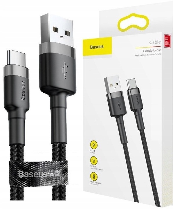BASEUS Mocny Szybki Kabel USB-C Typ C QC 3.0 3A 1m