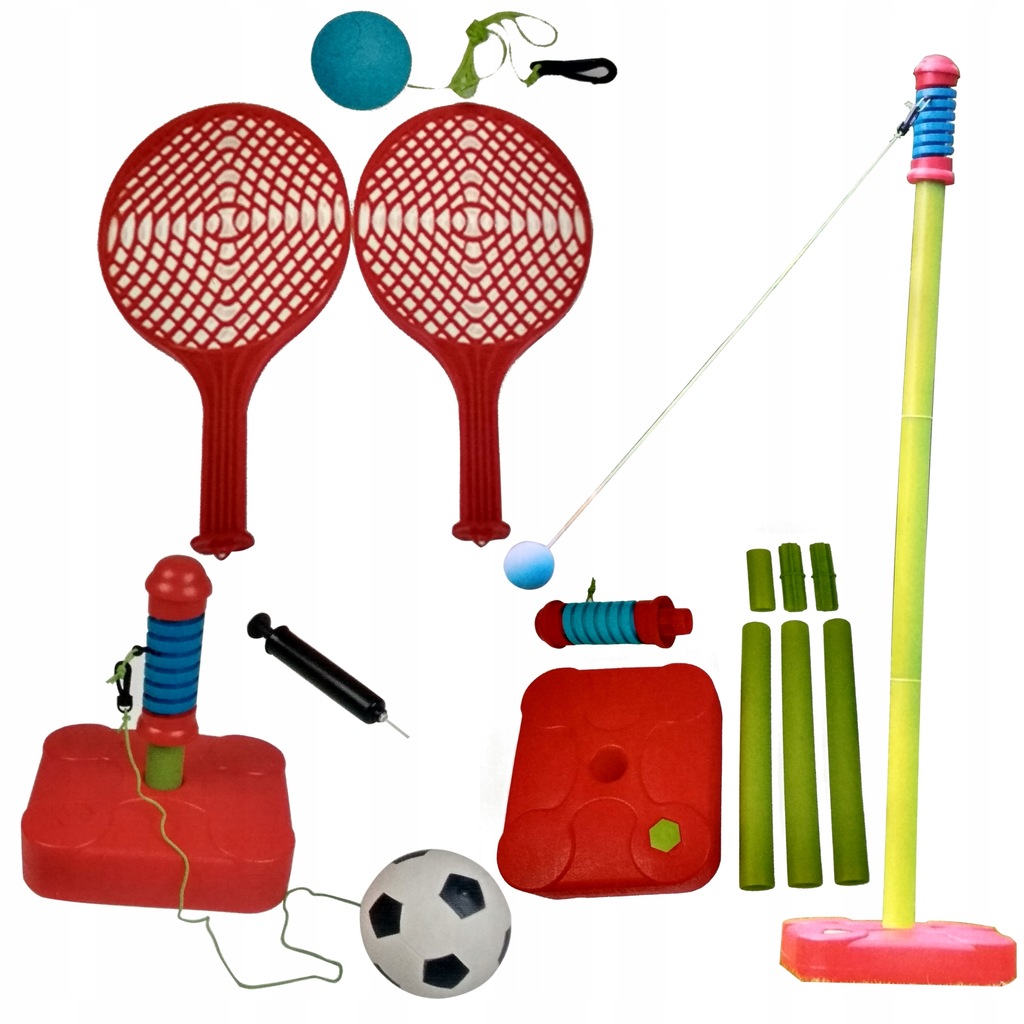 ZESTAW DO GRY 2W1 TENIS I PIŁKA NA SZNURKU 140CM