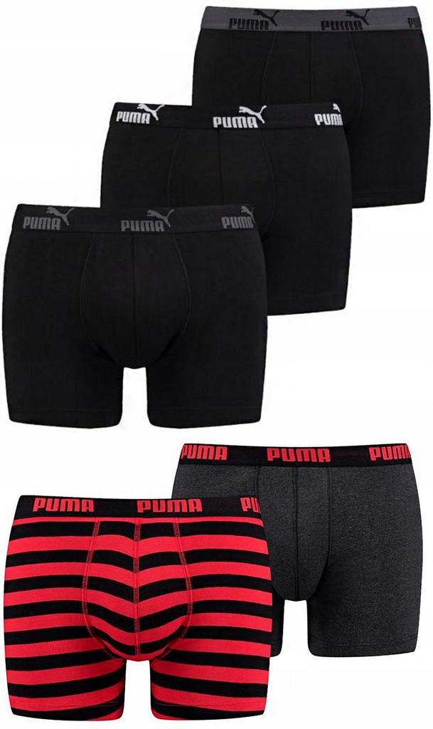 BOKSERKI MĘSKIE BASIC + STRIPE BAWEŁNA 5 PAR PUMA