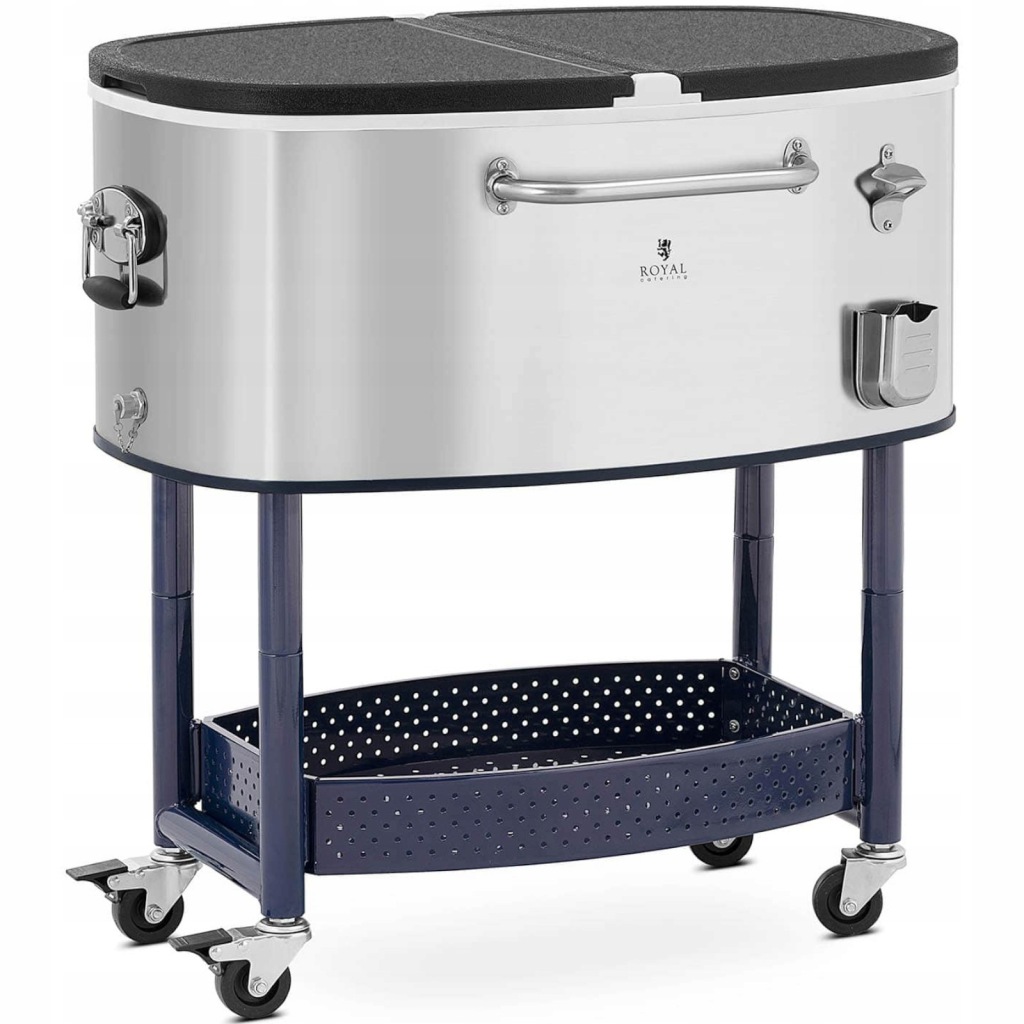 Chłodziarka Wózek barmański Na Lód Napoje Z Otwieraczem Półką 77L