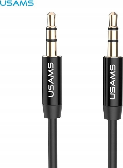 Adapter USAMS audio jack 3,5m - 3,5m 1m czarny/black YP101