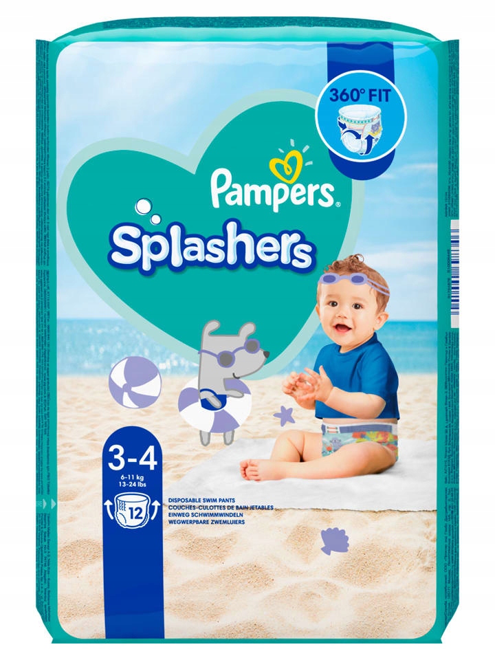 Pampers Splashers pieluszki do pływania pieluchomajtki 3-4, 6-11kg 12 szt