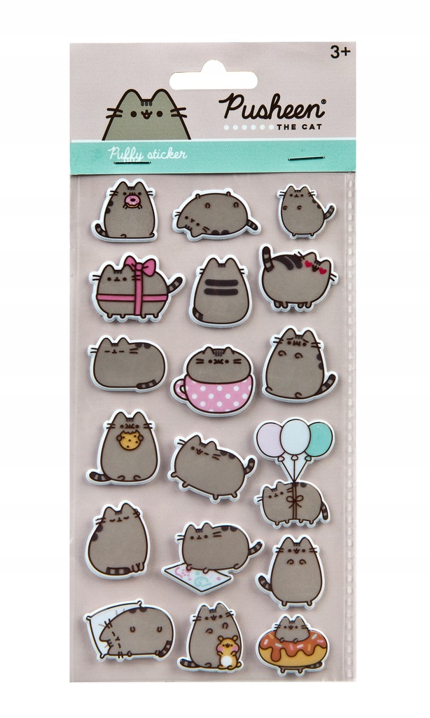 Naklejki wypukłe (puffy) Pusheen 18 szt.