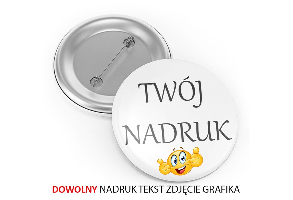 PRZYPINKI Kotyliony Badziki Buttony 44mm Dowolne