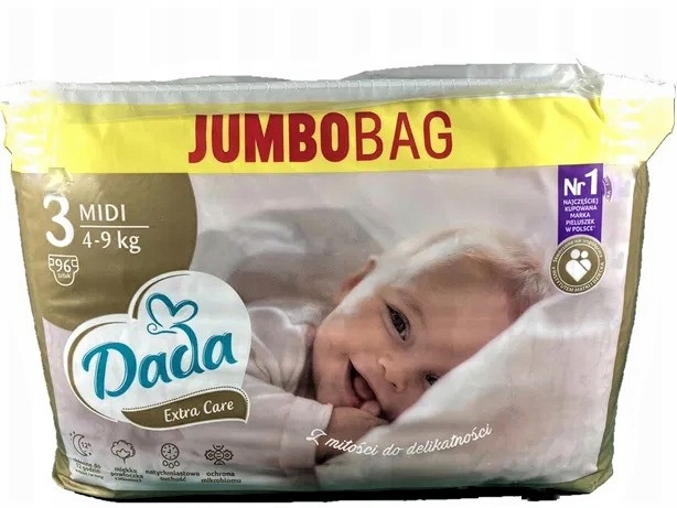 Dada Pieluchy Extra Care Midi 3 Jumbo Bag 96 szt