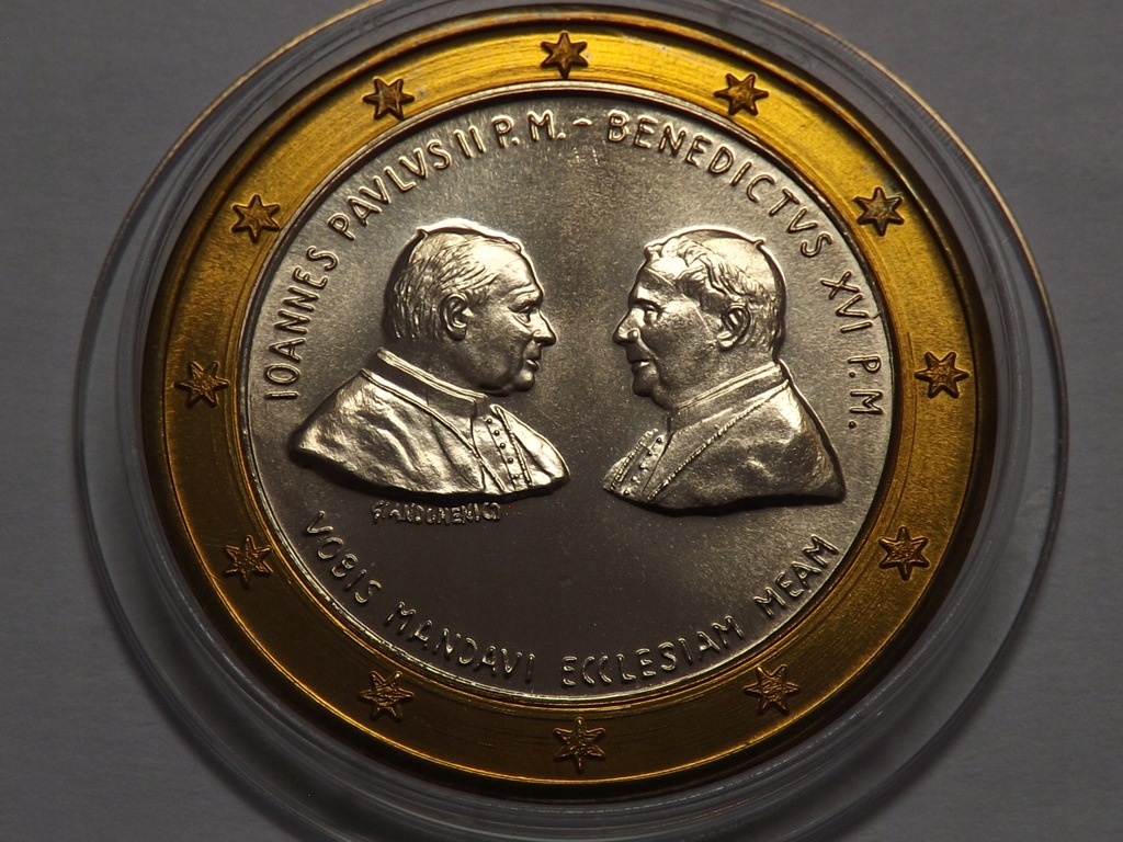 Benedykt XVI i Jan Paweł II / Boże Narodzenie , medal 34 mm