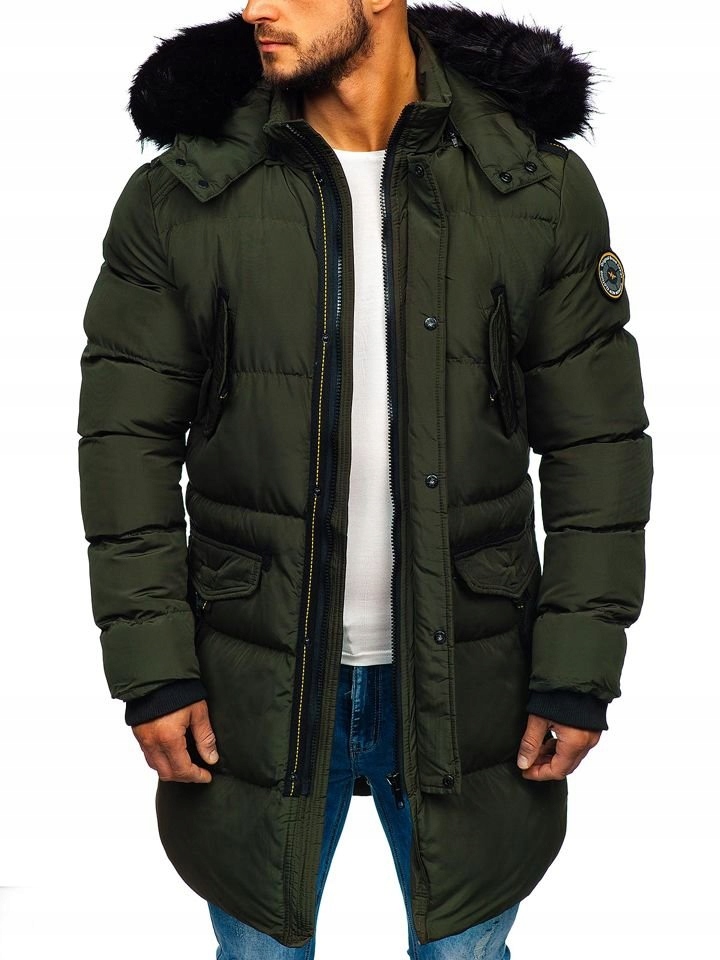 KURTKA MĘSKA ZIMOWA PARKA KHAKI 5837 DENLEY_XL