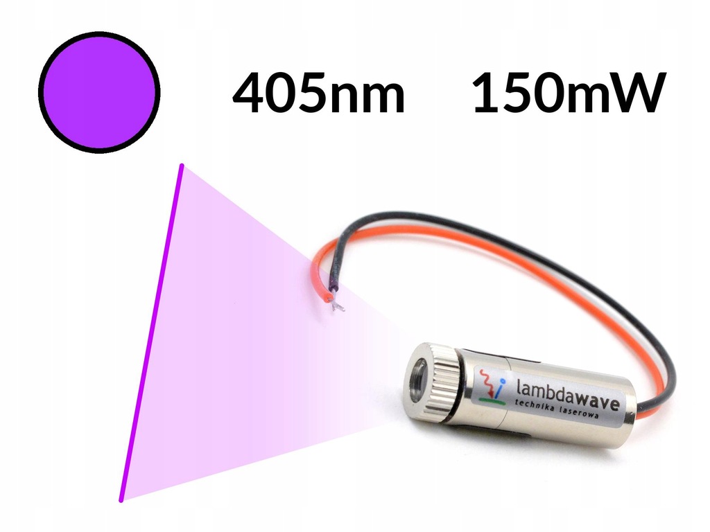 LAMBDAWAVE Laser liniowy fioletowy 150mW 405nm