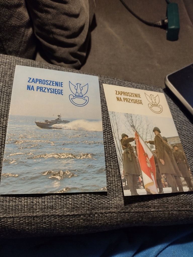 4 x zaproszenie na przysięgę 1986 r