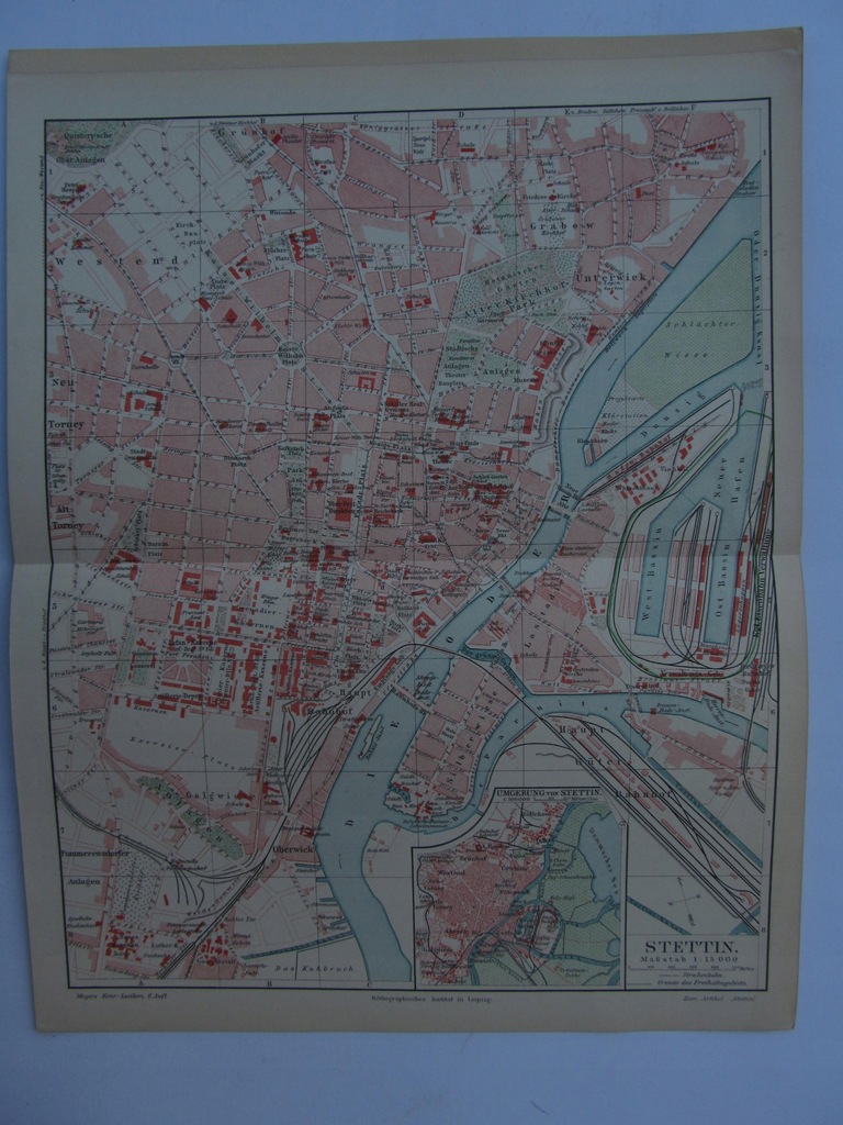 SZCZECIN STETTIN plan miasta 1909 r.