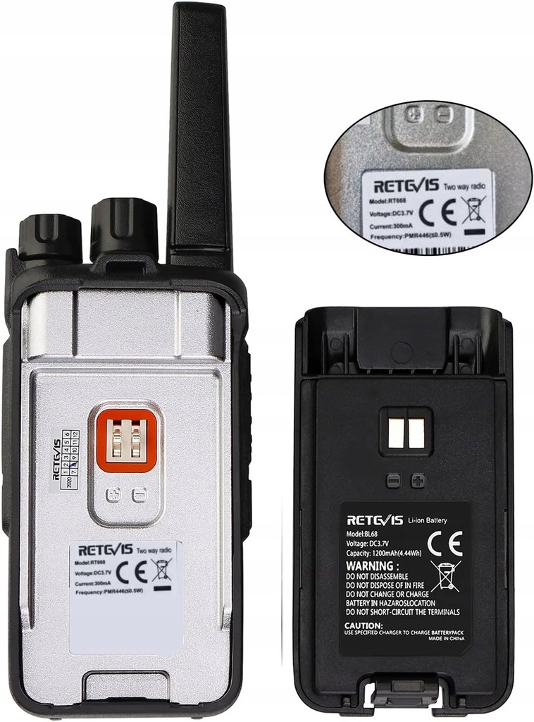 Dwie krótkofalówki Retevis RT668 walkie-talkie