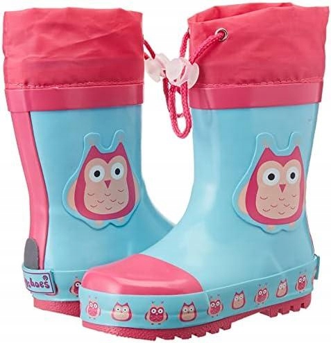 DZIEWCZĘCE KALOSZE SOWY PLAYSHOES 34-35