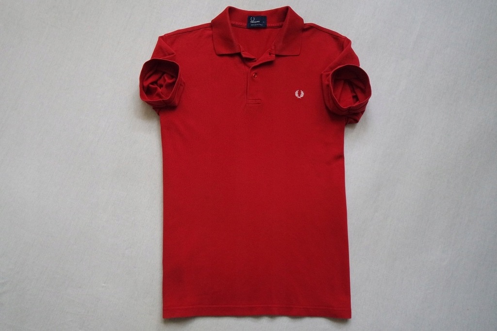 FRED PERRY koszulka polo czerwona logowana_____M/L