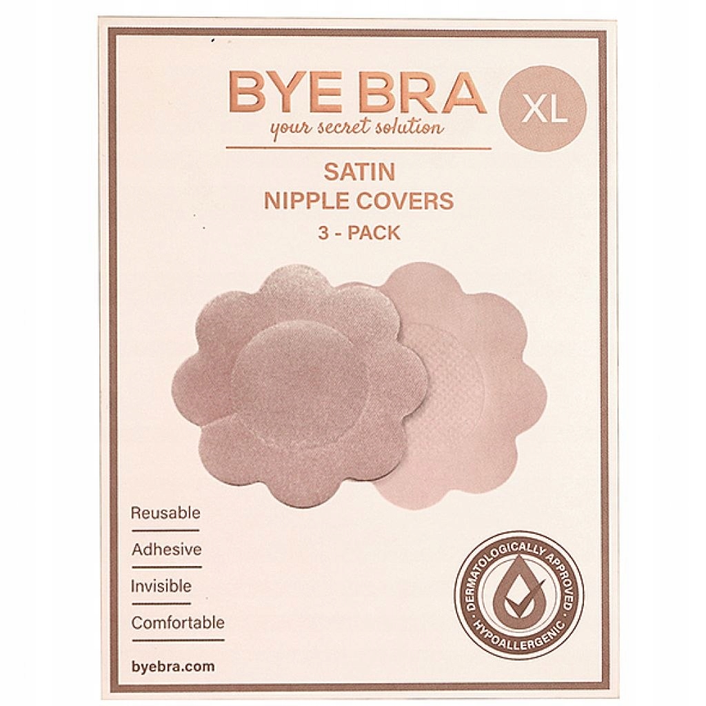 Osłonki jedwabne - Bye Bra Silk Nipple Covers XL N