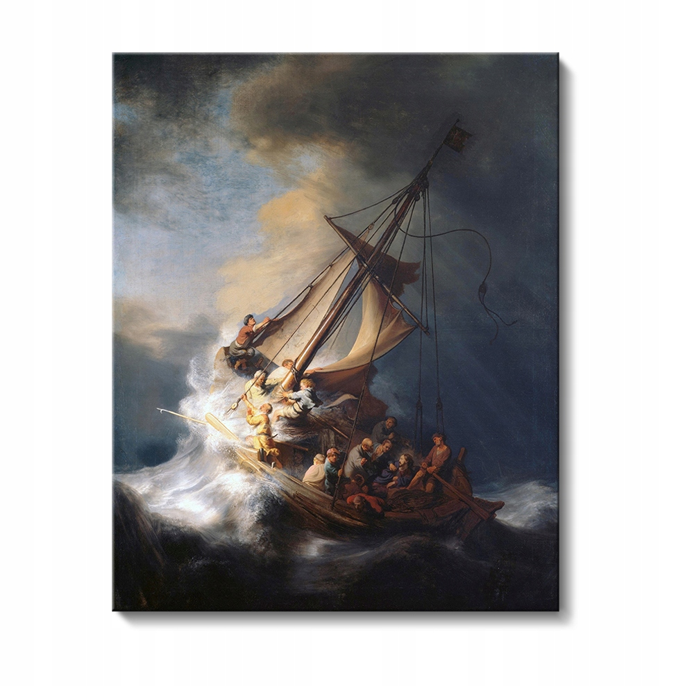 Burza na jeziorze galilejskim, Rembrandt, 80x100