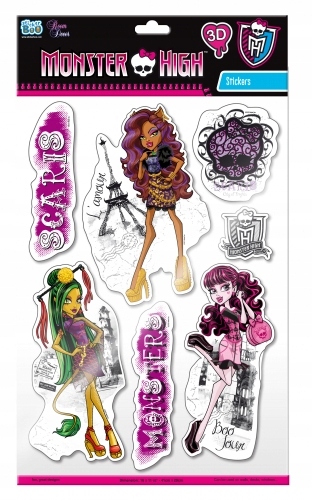 DEKORACJA ŚCIENNA S-BOO 3D MONSTER HIGH DECLIC