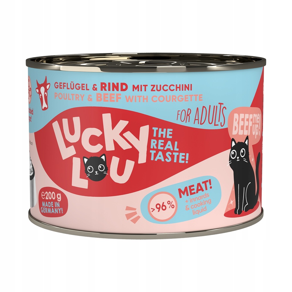 Mokra karma kot Lucky Lou Drób i wołowina 200g