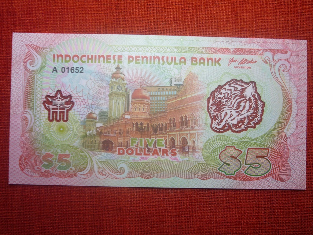 PÓŁWYSEP INDOCHIŃSKI POLIMER FANTAZYJNY 5 $ UNC