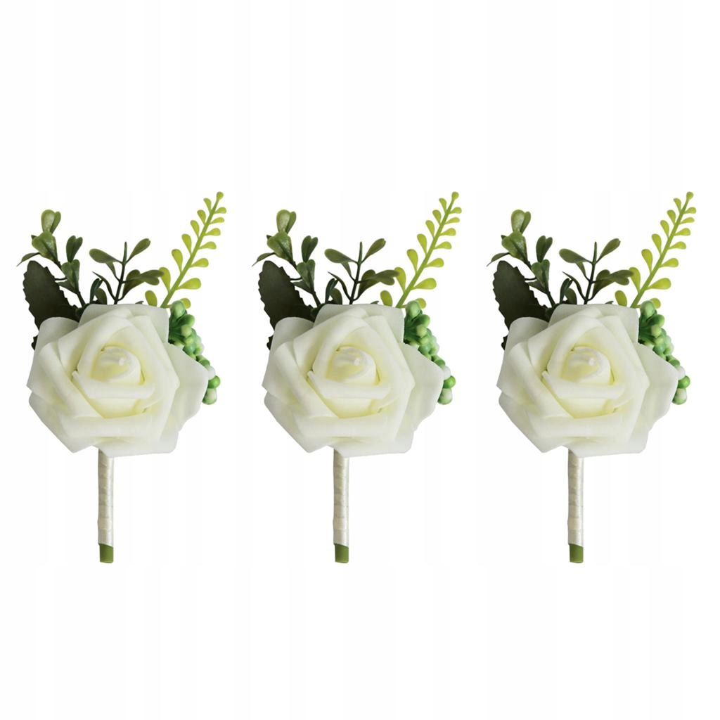 3pcs Artificial Rose Flower Corsages And Boutonniere for