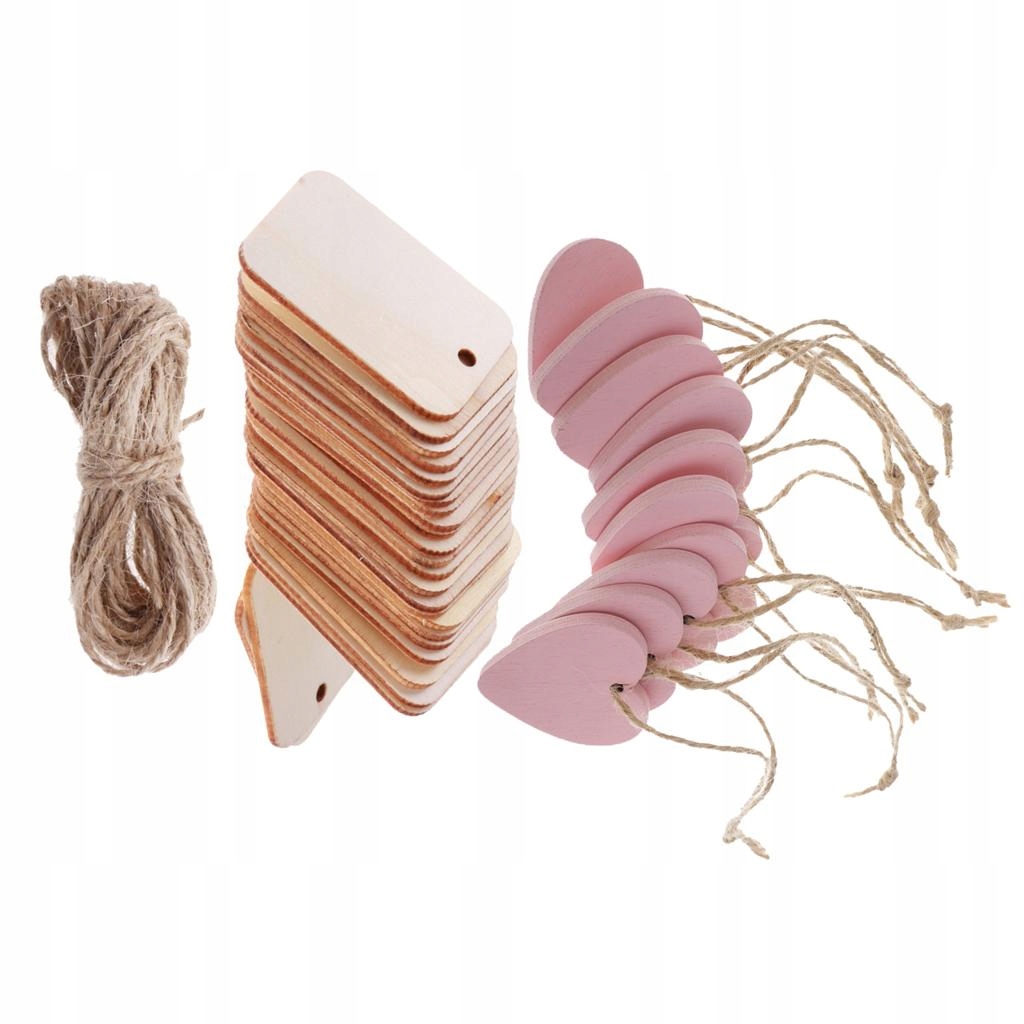 35x Wood Rustic Gift Tags Hanging Label Wedding Favor Crafts DIY