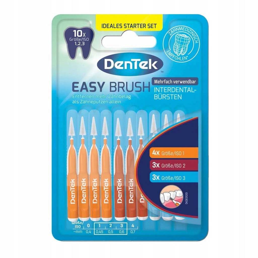 DenTek Easy Brush ISO 1,2,3, szczoteczki interder