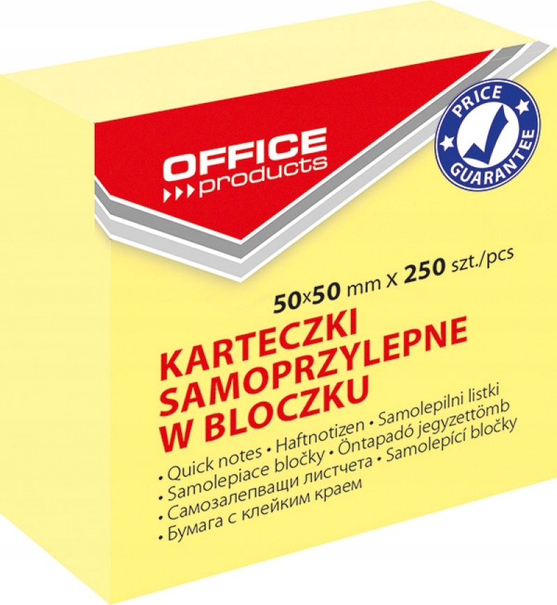 Kostka samoprzylepna OFFICE 50x50mm mini żółta