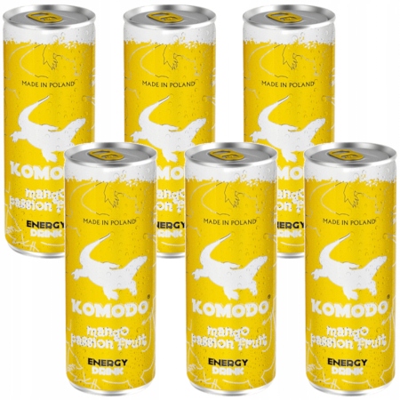 Komodo Napój energetyczny Mango-Marakuja 6x250 ml